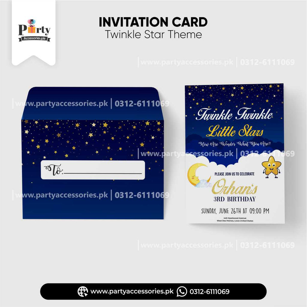 Customized invitation card in Twinkle Star Theme