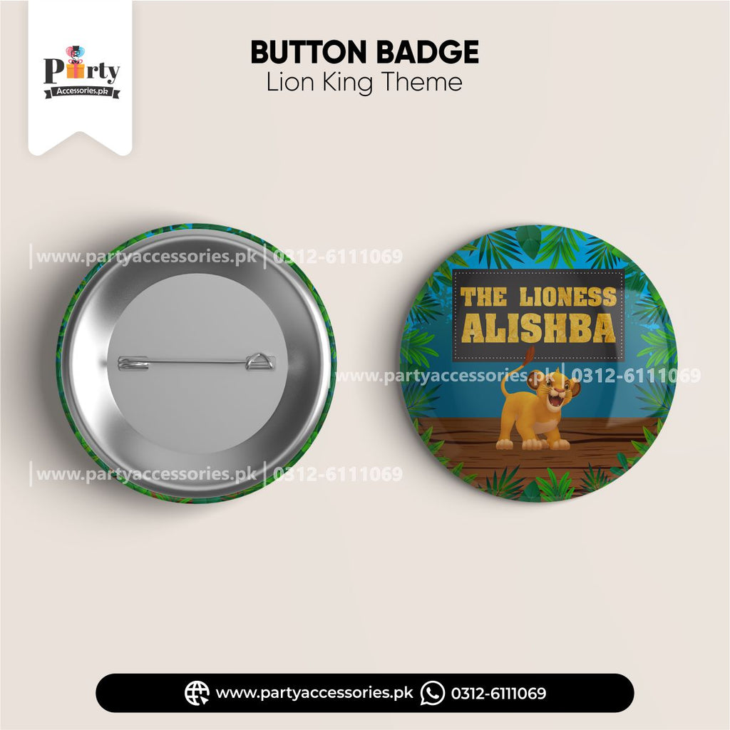 Lion King theme decoration Customized button badge