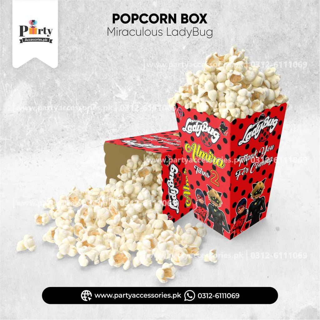 Miraculous Ladybug theme customized popcorn boxes for movie night decoration