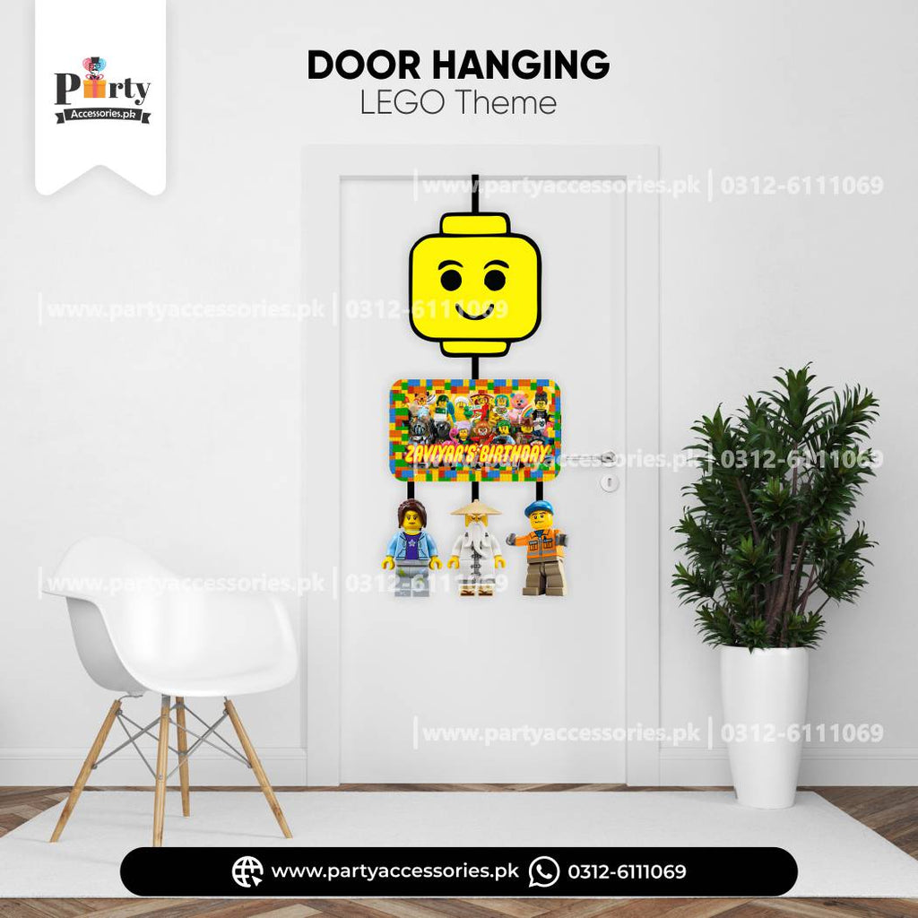 Lego Theme Customized Door Hanging for Birthday Party Decorations