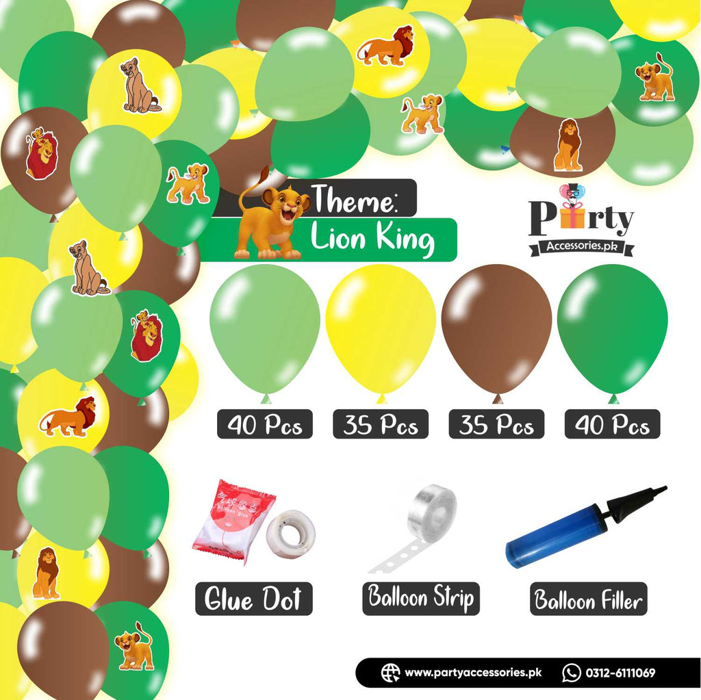 Lion KING colors theme Balloon Arch Set Garland kit 150 balloons with stickers