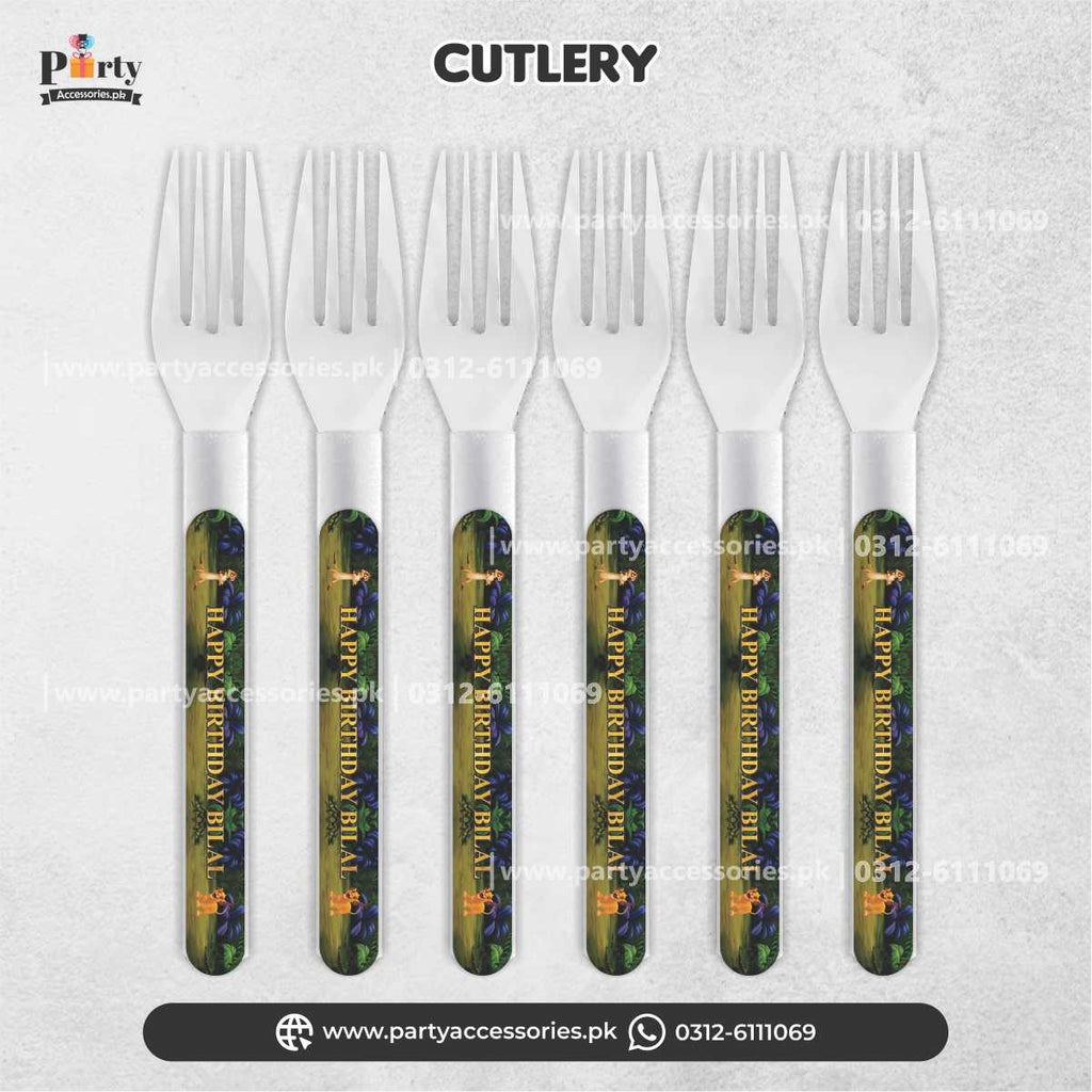 Lion King Theme Customized Disposabel Forks for Dinner Table Decorations 