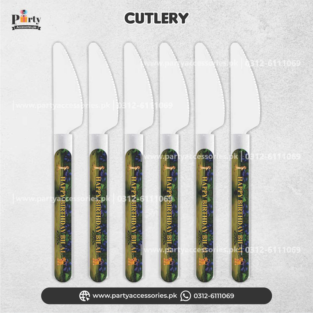 Lion King Theme Customized Disposabel Knives for Dinner Table Decorations 
