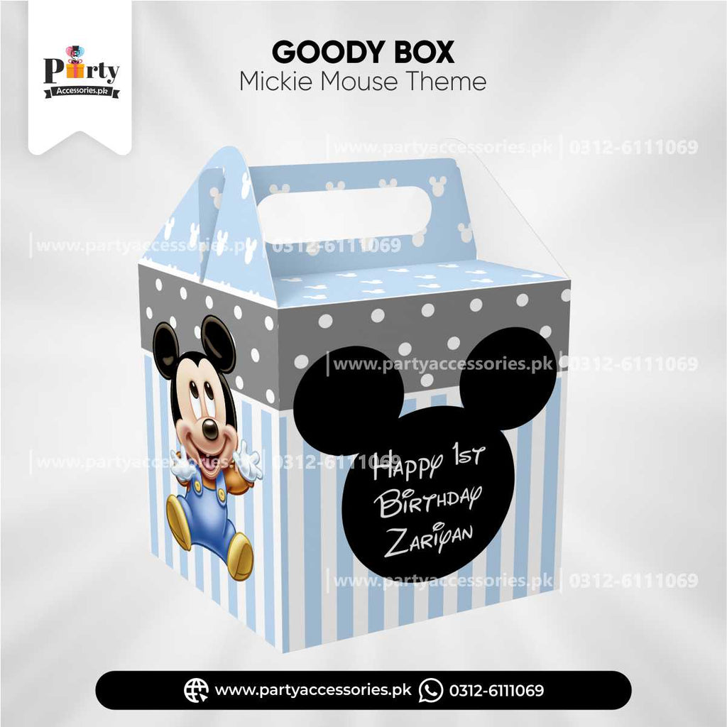 Mickey Mouse Theme Customized Favor / Goody Boxes for Birthday Decoration