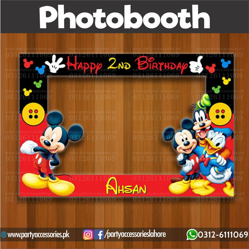 Mickey Mouse theme birthday customized photobooth / selfie frame for party decoration