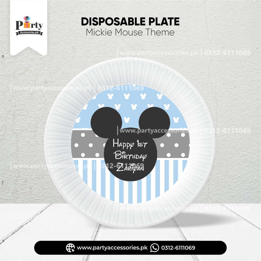 Mickey Mouse Theme Customized Disposable Plates for Party Tabel Decoration