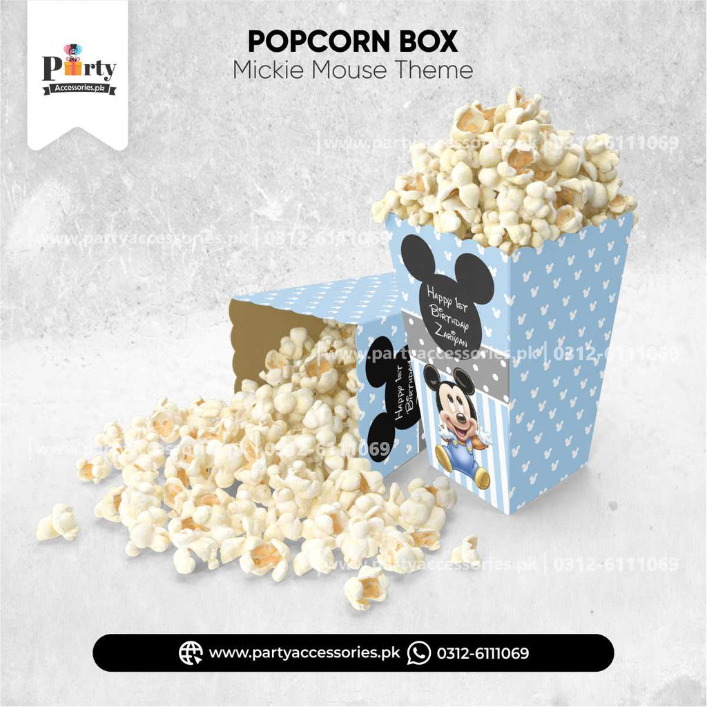 Mickey Mouse Theme Customized Popcorn Boxes for Birthday Party Decoration