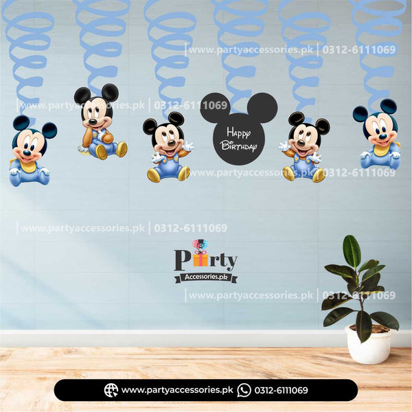 Mickey Mouse Theme Hanging Swirls for Birthday Party Decorations