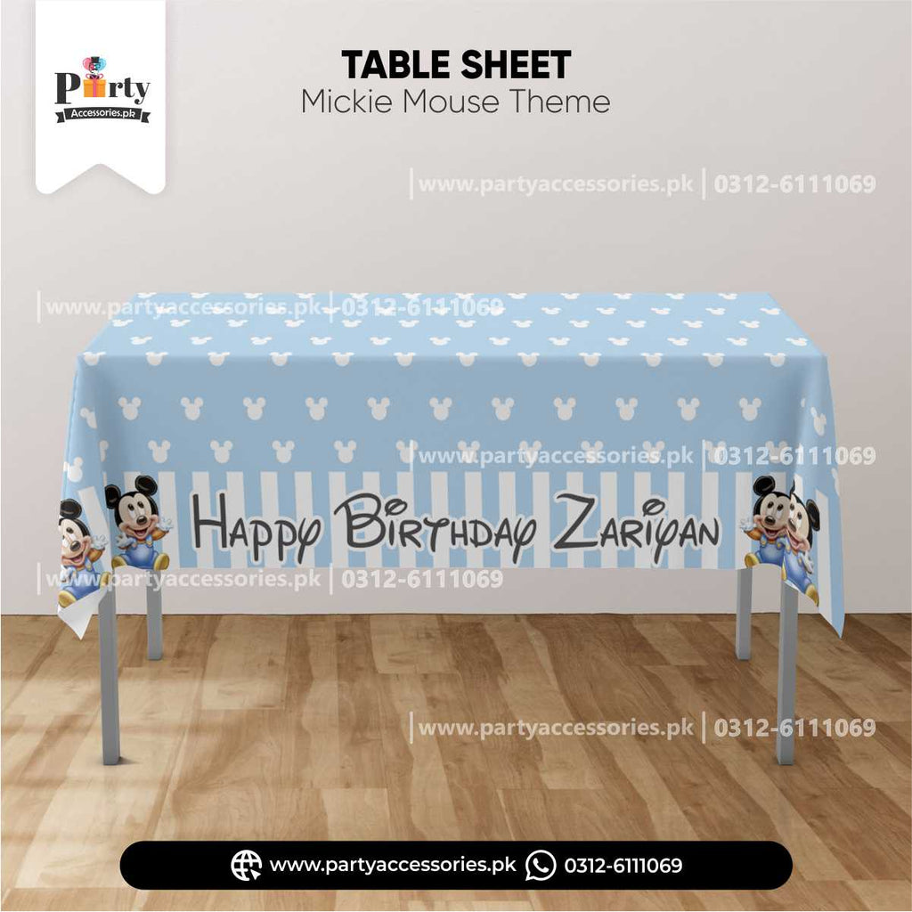 Mickey Mouse Theme Customized Table Top Sheet for Birthday Party Decoration