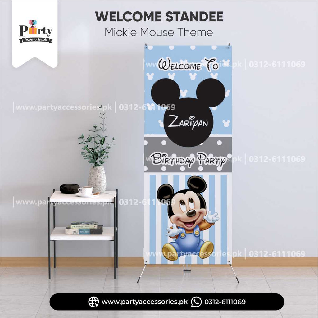 Mickey mouse theme customized welcome standee for birthday party entrance decoration