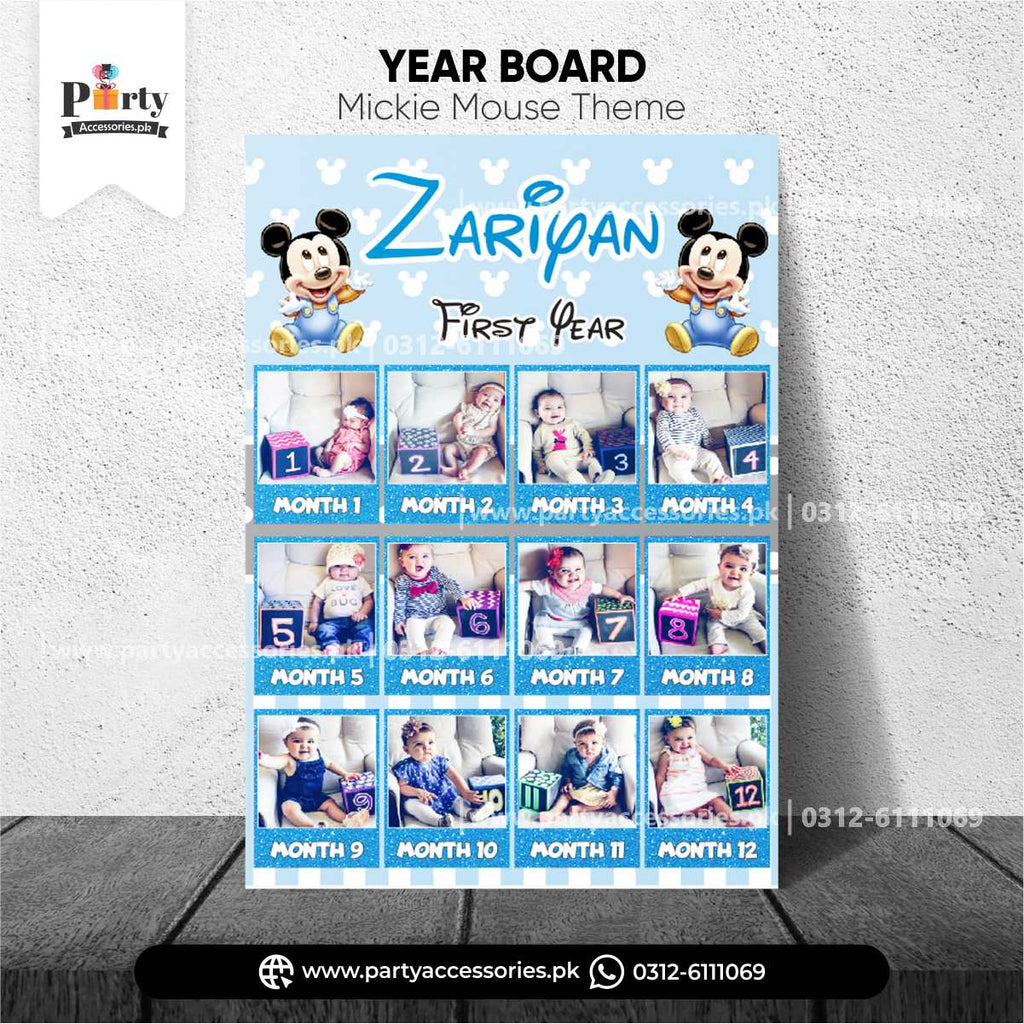 Mickey Mouse Theme Customized Month Wise Year Picture Board