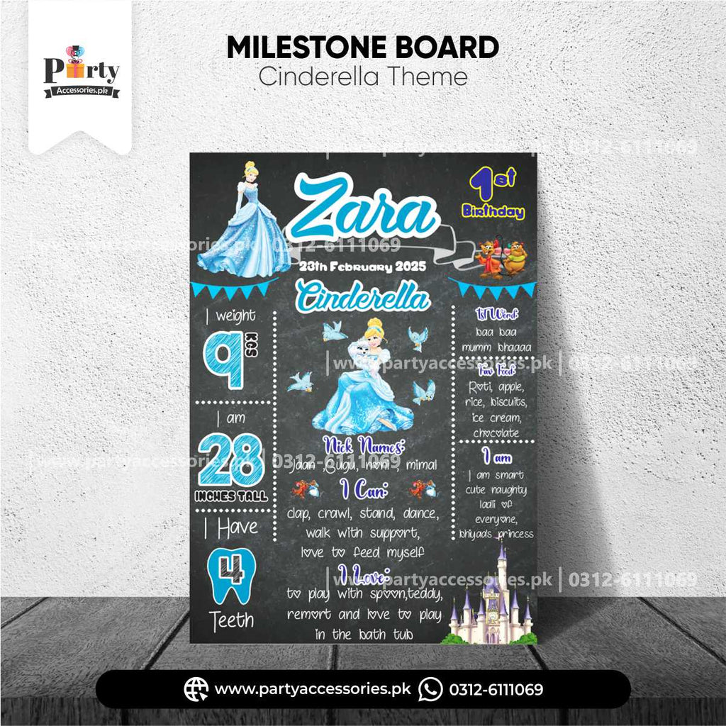 Cinderella Theme Customized Birthday Fact Board for Wall Decoration