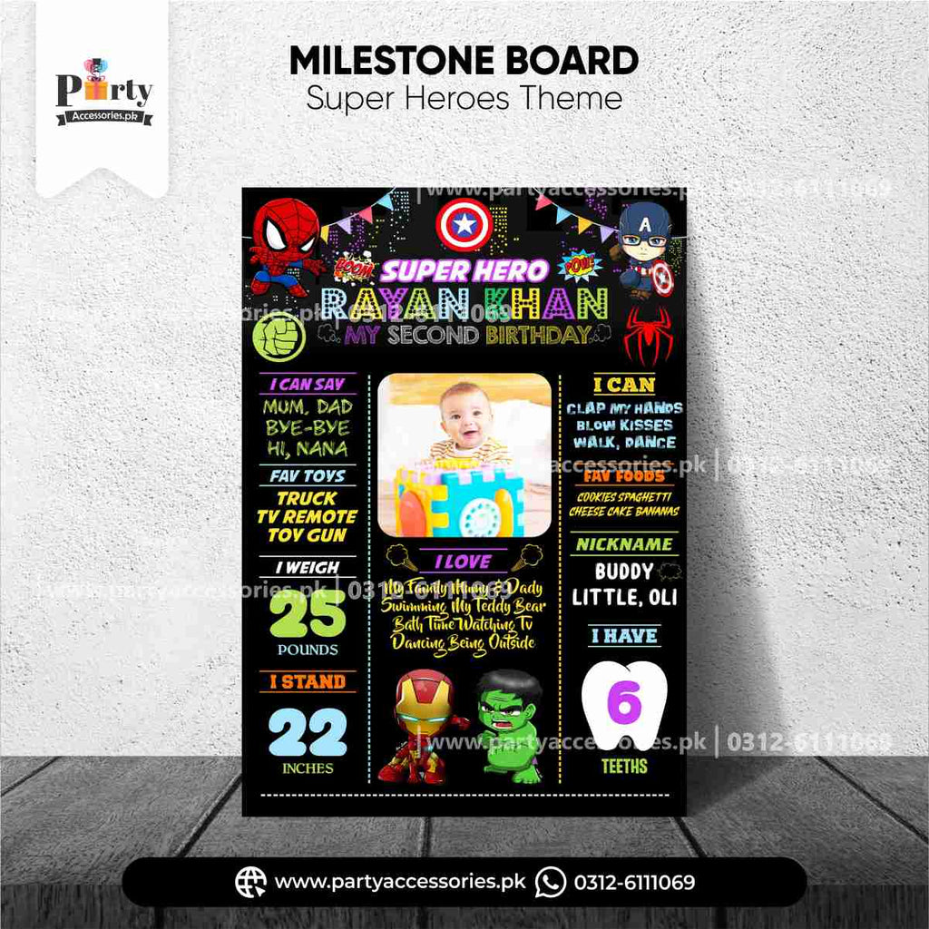 super heroes customized fact baord / milestone board 