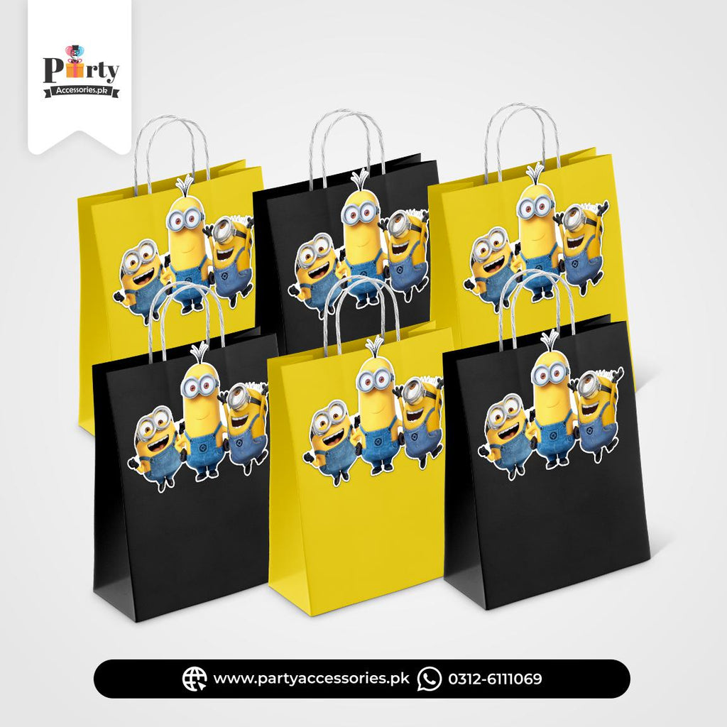 Minion Theme Birthday Goody Bags | Premium Party Favors 6 pcs Pack