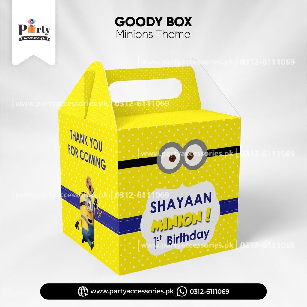 minion theme customized goody boxes