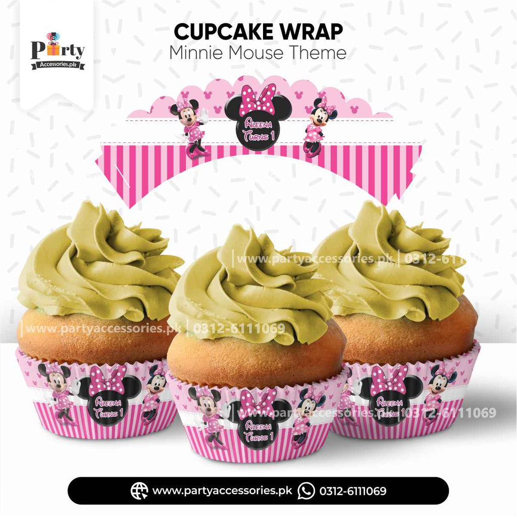Minnie Mouse Theme Customized Cupcake Wraps