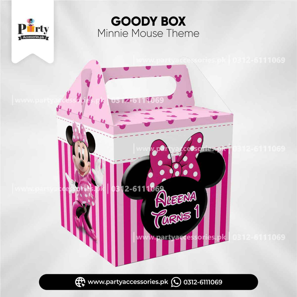 Minnie Mouse Theme Customized Favor / Goody Boxes for Birthday Decoration