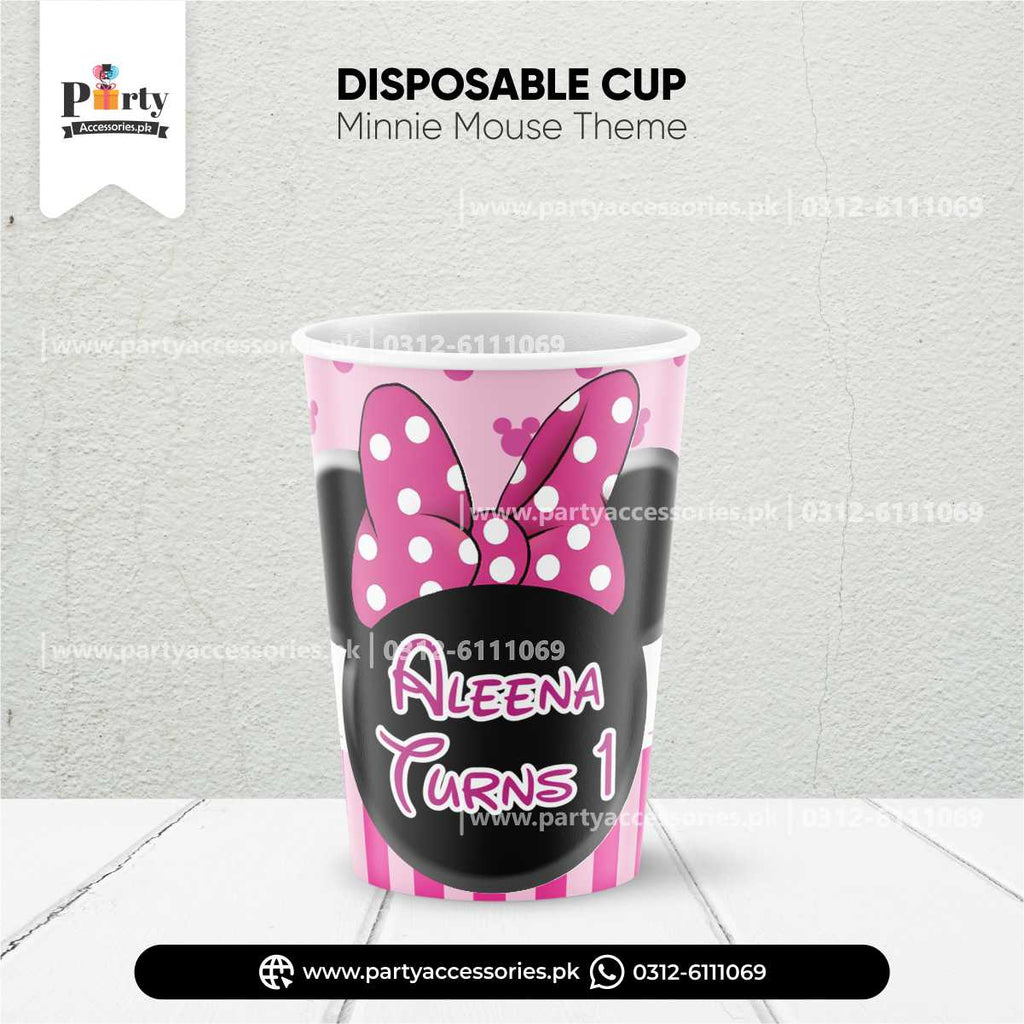 Minnie Mouse Theme Customized Disposable Cups for Party Drink Decoration
