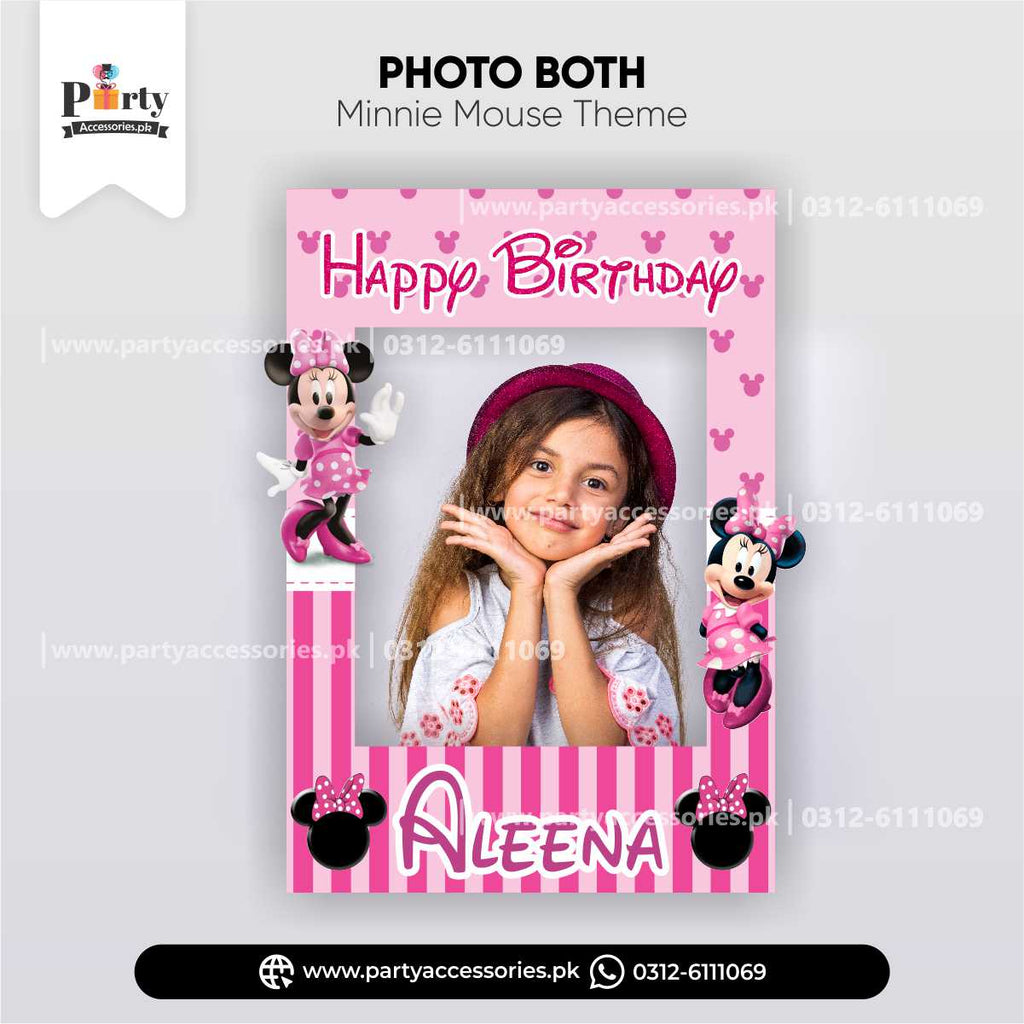Minnie Mouse Theme Customized Photo Booth / Selfie Frame for Birthday Party Decoration