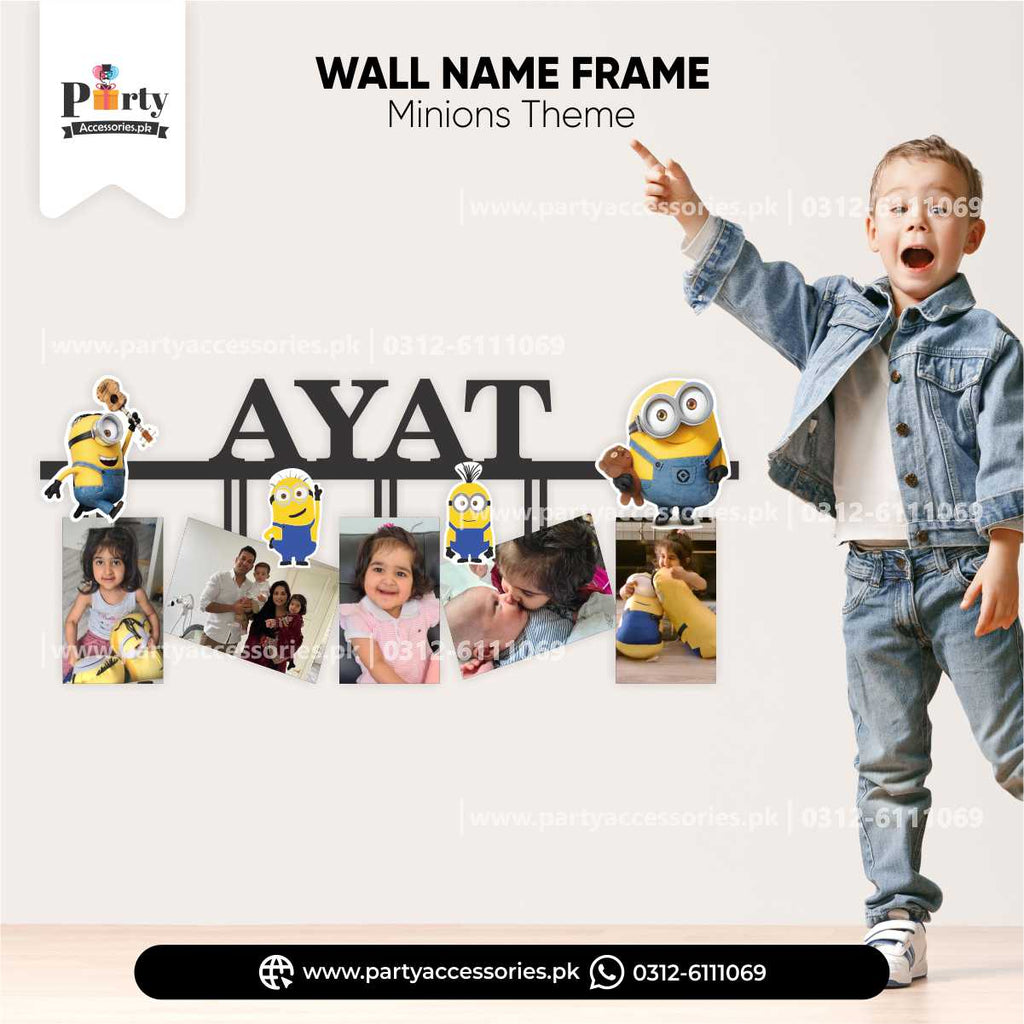 Customized wall Name frame Minion theme 