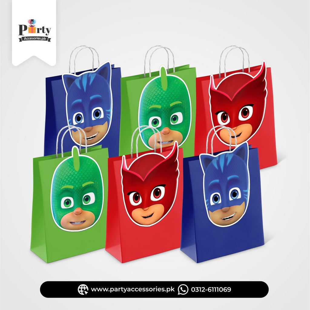 PJ Mask Theme Birthday Goody Bags | Premium Party Favors 6 pcs Pack
