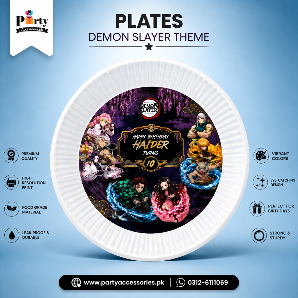 Customized Demon Slayer Disposable Plates 