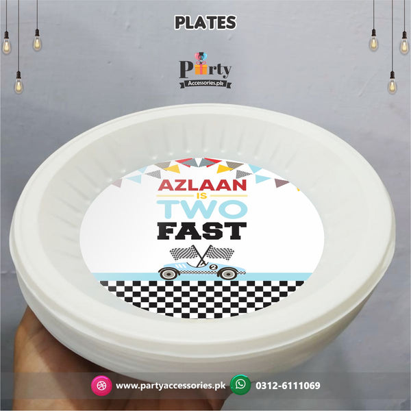Two Fast theme Customized disposable Plates pack of 6