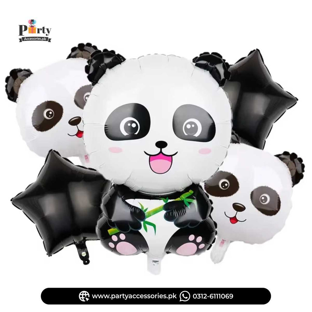 Panda Shape Birthday Party Exclusive Foil Balloons Set of 5 Pcs