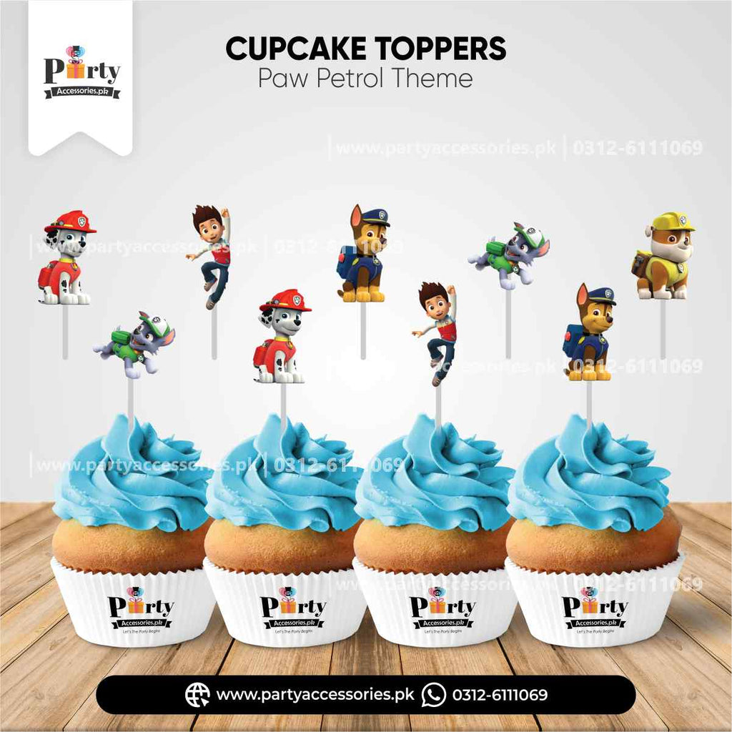 Paw patrol theme birthday party cupcake toppers 