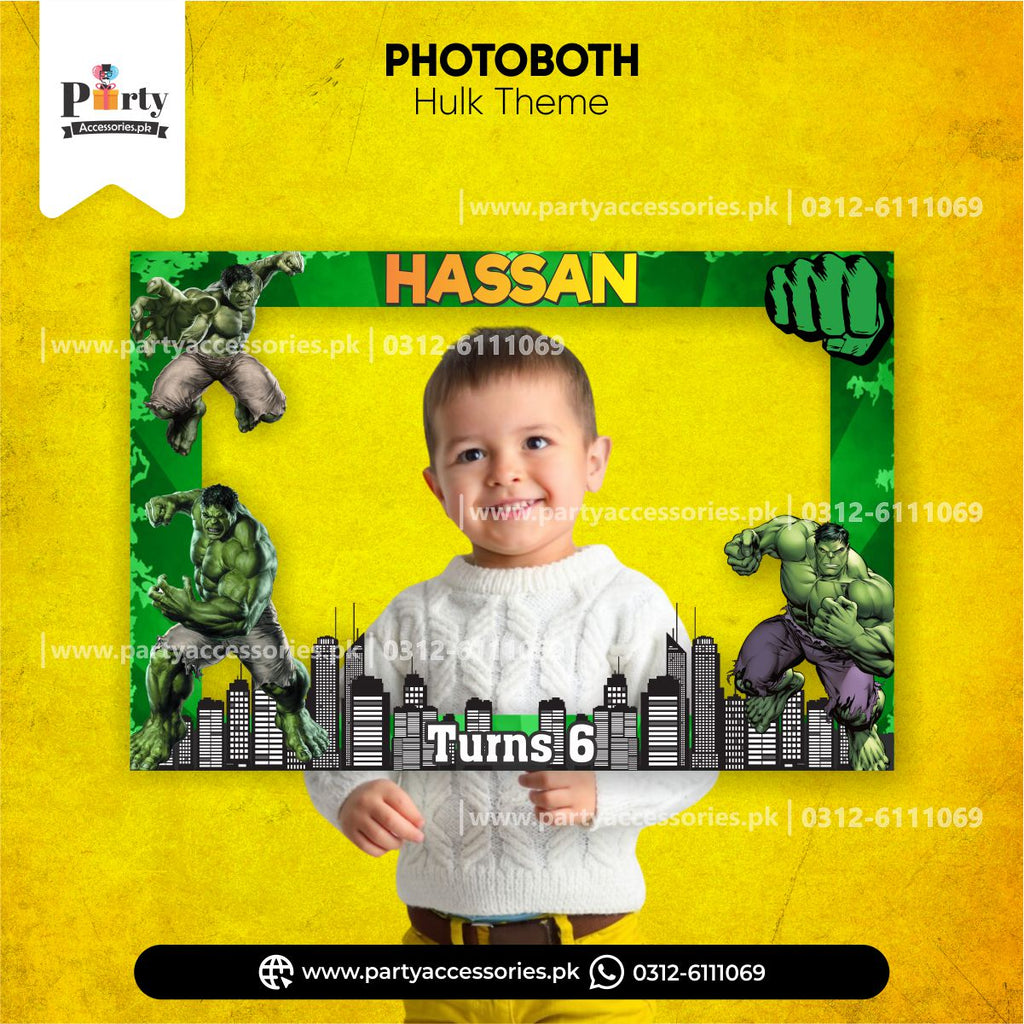 hulk theme birthday party decorations customized photobooth