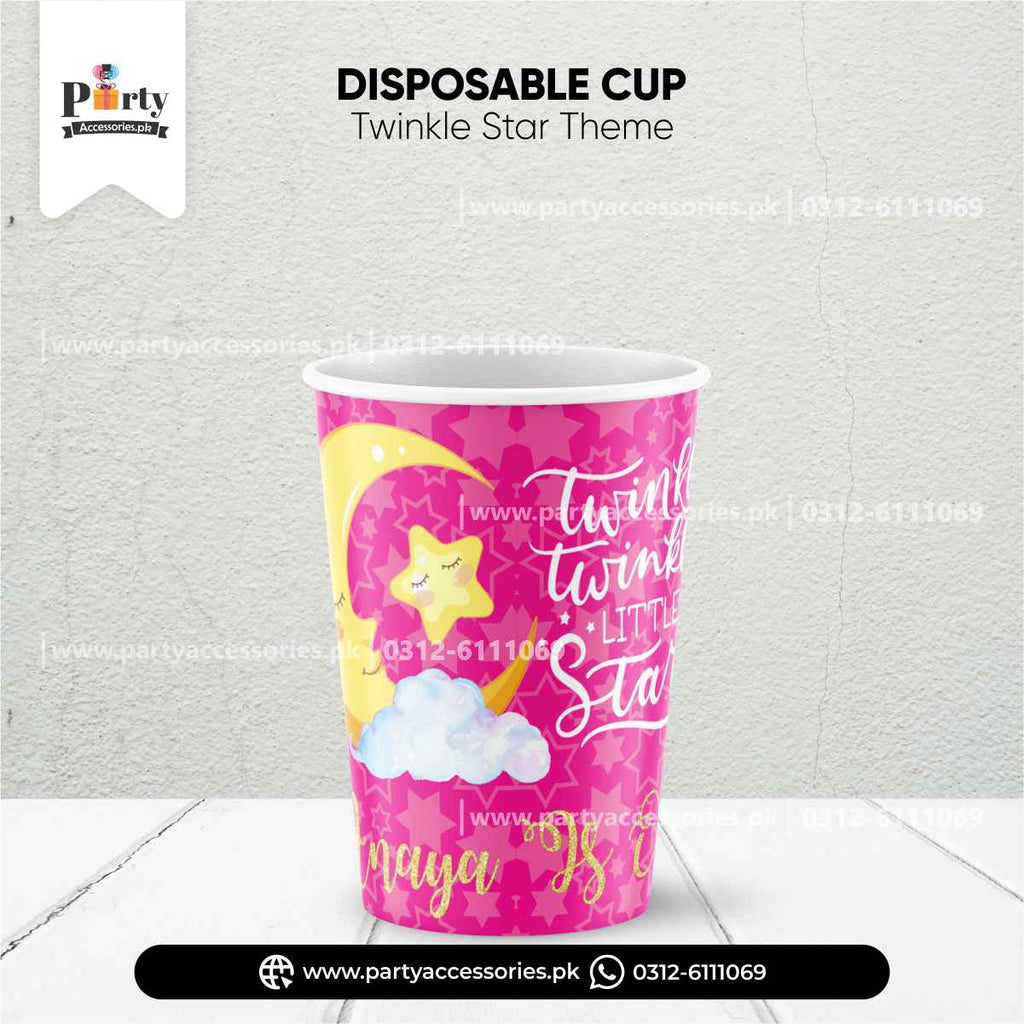 Twinkle Star Girl Theme Disposable Cups