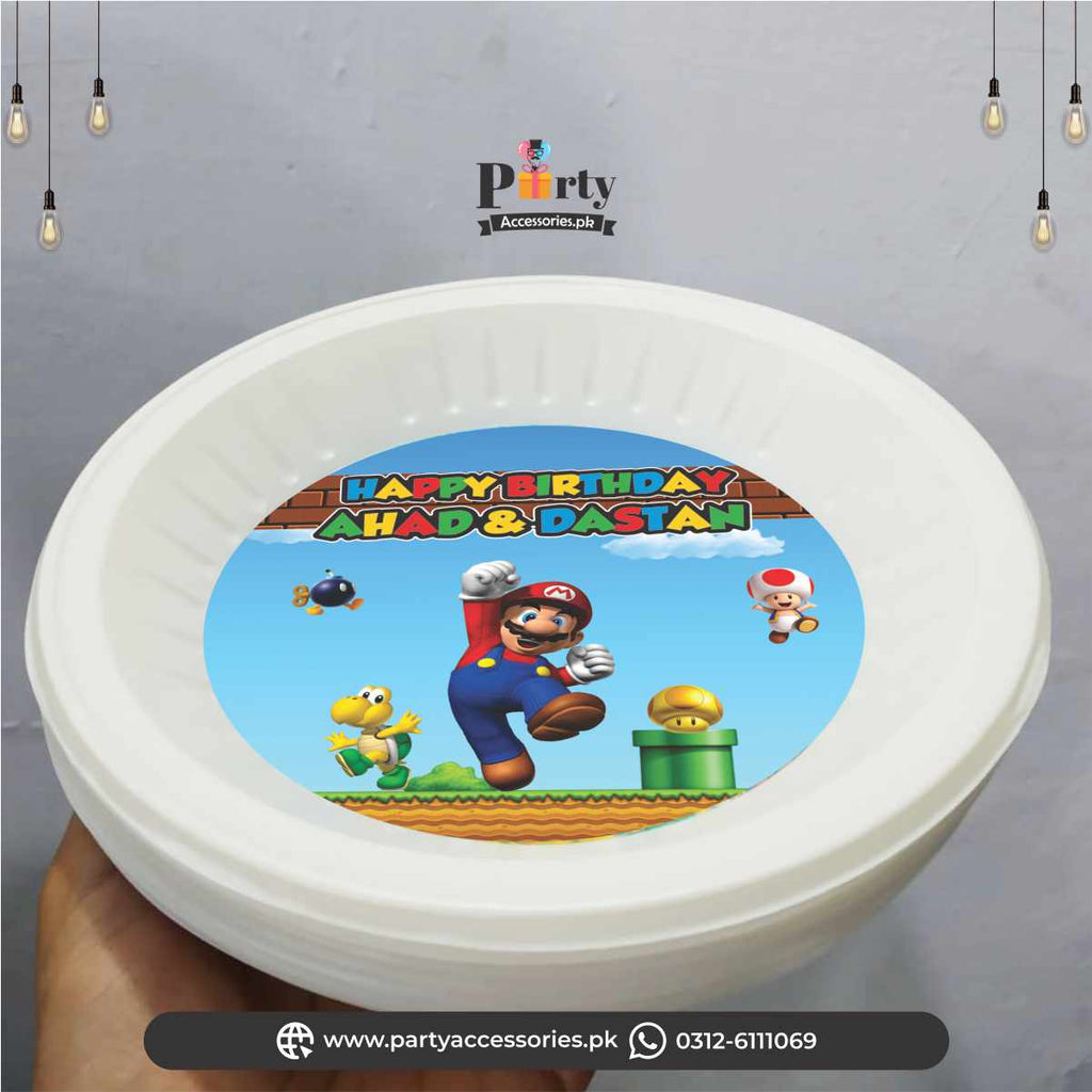 Super Mario theme Customized disposable Plates pack of 6
