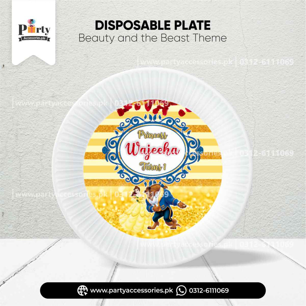 Beauty and the Beast Theme Disposable Plates