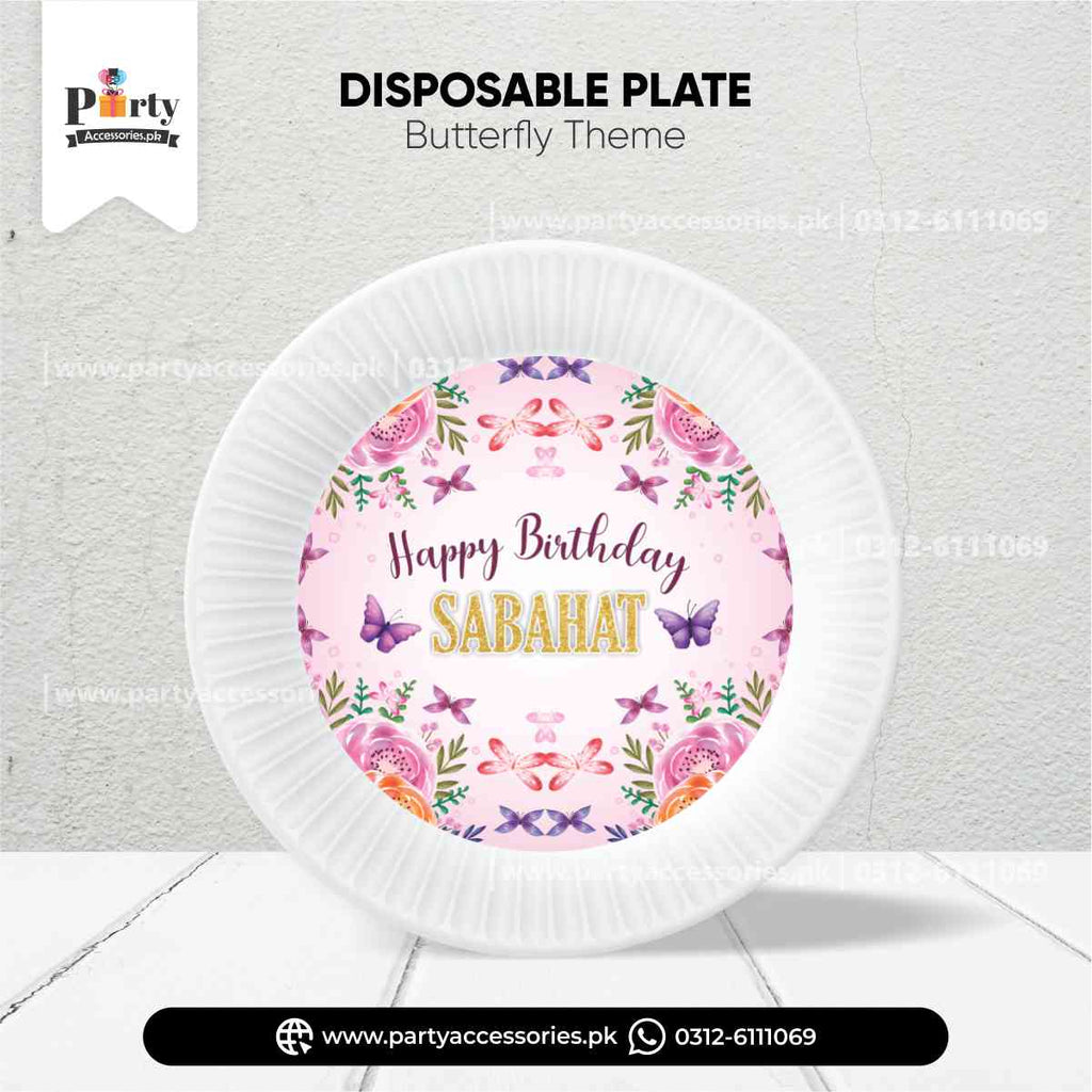 Butterfly Theme Disposable Plates