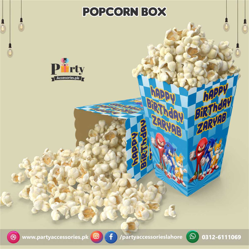 Customized Sonic theme Popcorn boxes