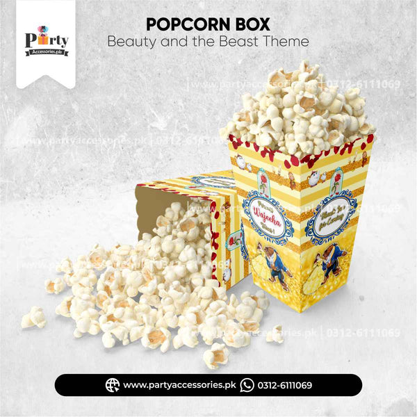 Customized Popcorn Boxes in Beauty and the Beast Theme