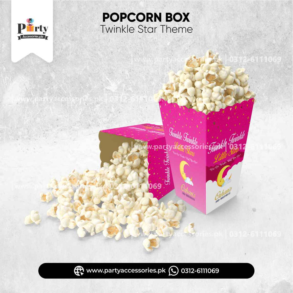 Customized Twinkle Star Girl Theme Popcorn Boxes