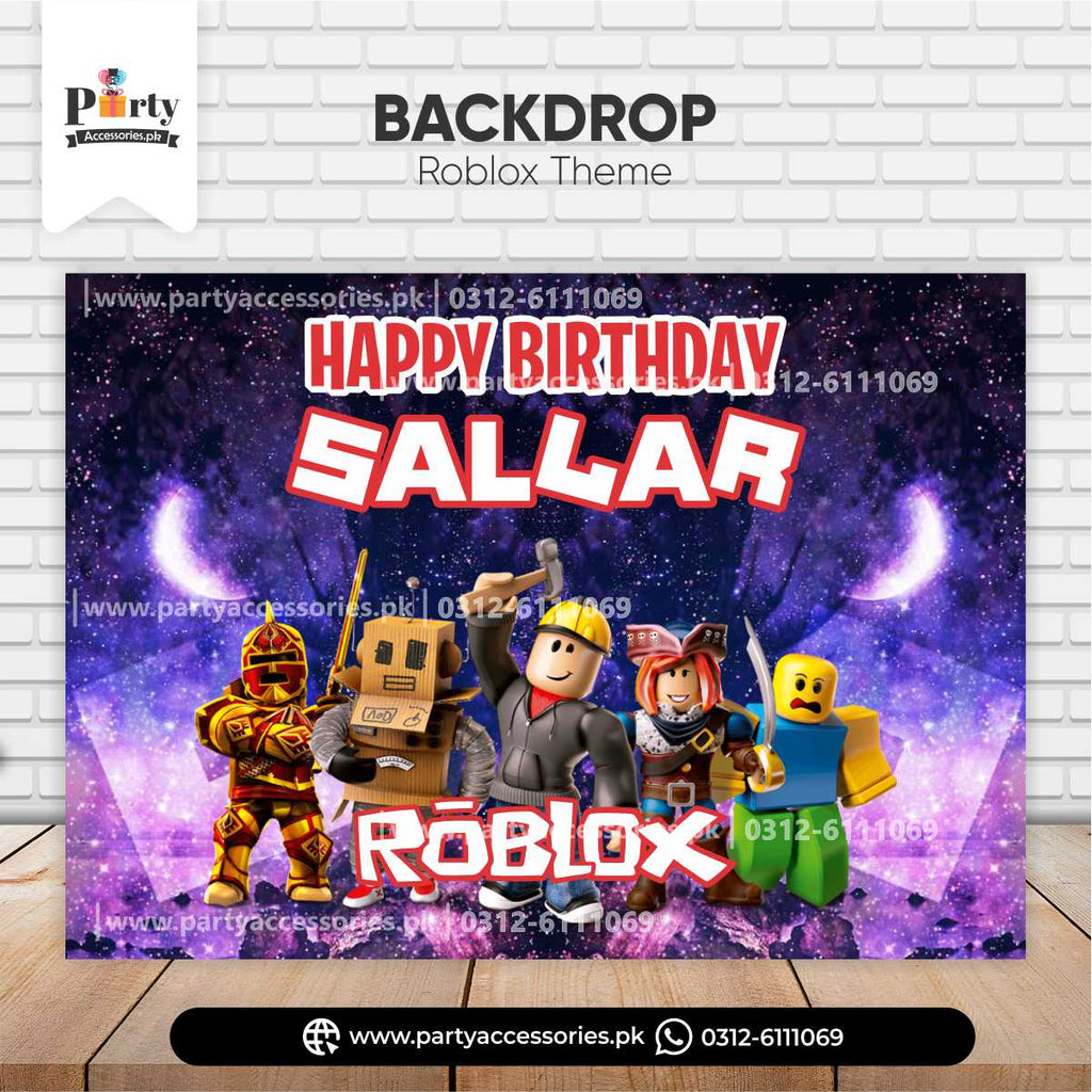 Roblox Boy Theme Customized Birthday Party Backdrop for Wall Decoration