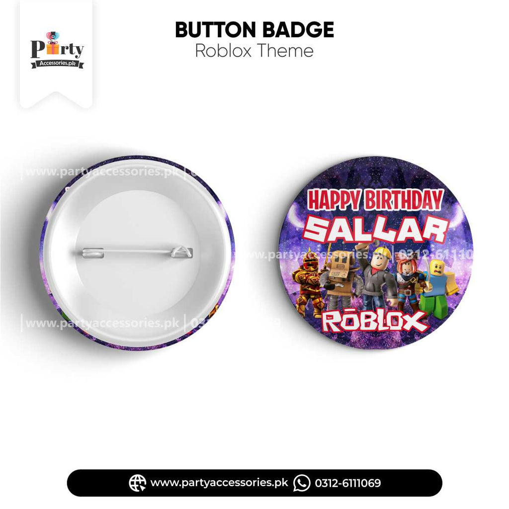 Roblox Boy Theme Customized Button Badge for Birthday Party Celebration 