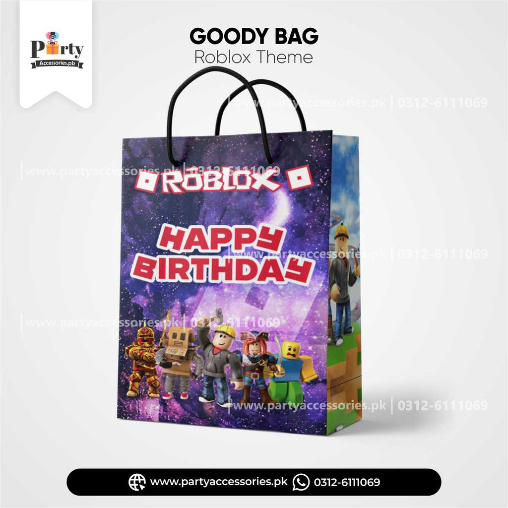 Roblox Boy Theme Customized Favor / Goody Bags for Birthday Party Decoration 