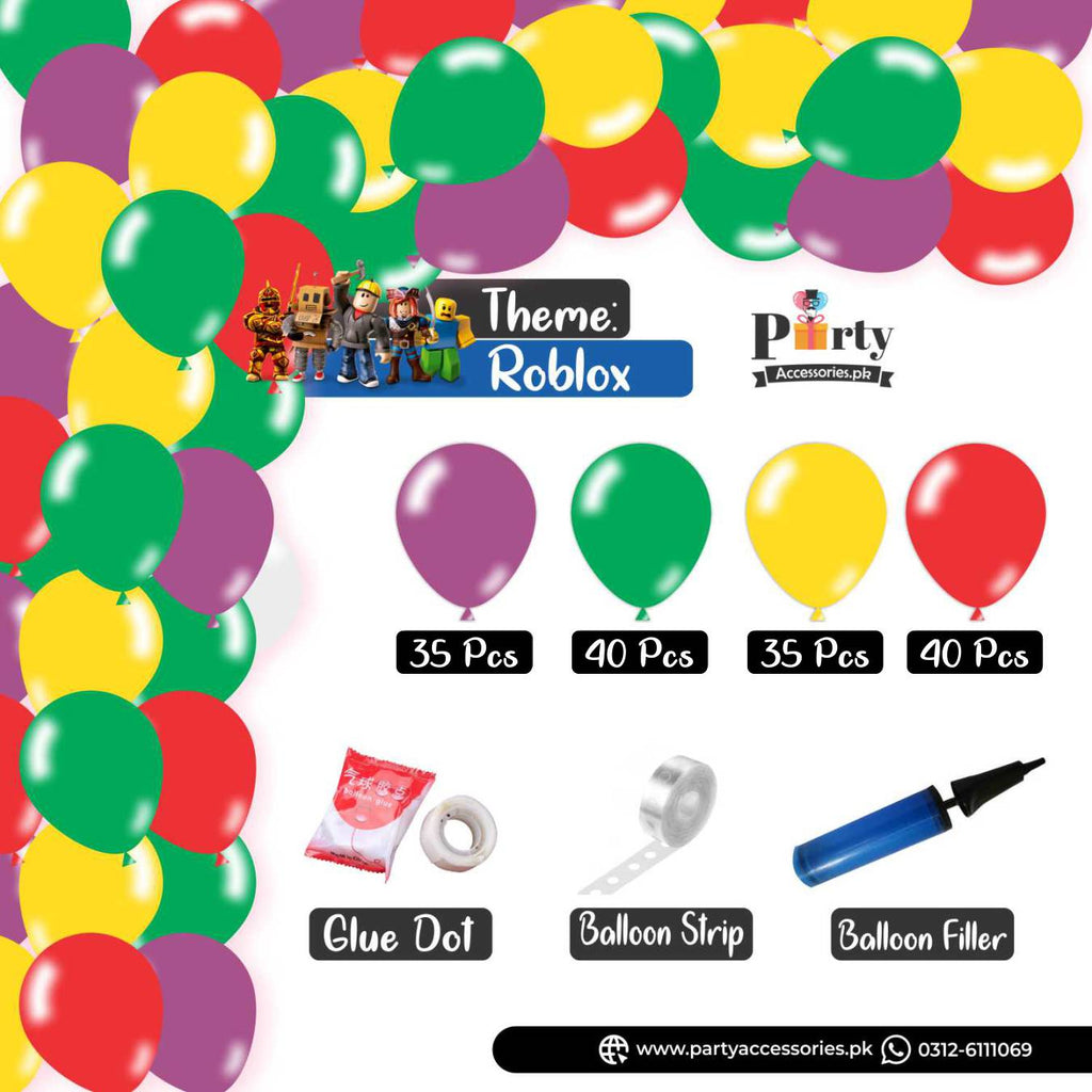 Roblox Boy Colors Theme Balloon Arch Set Garland Kit 150 Balloons for Decoration