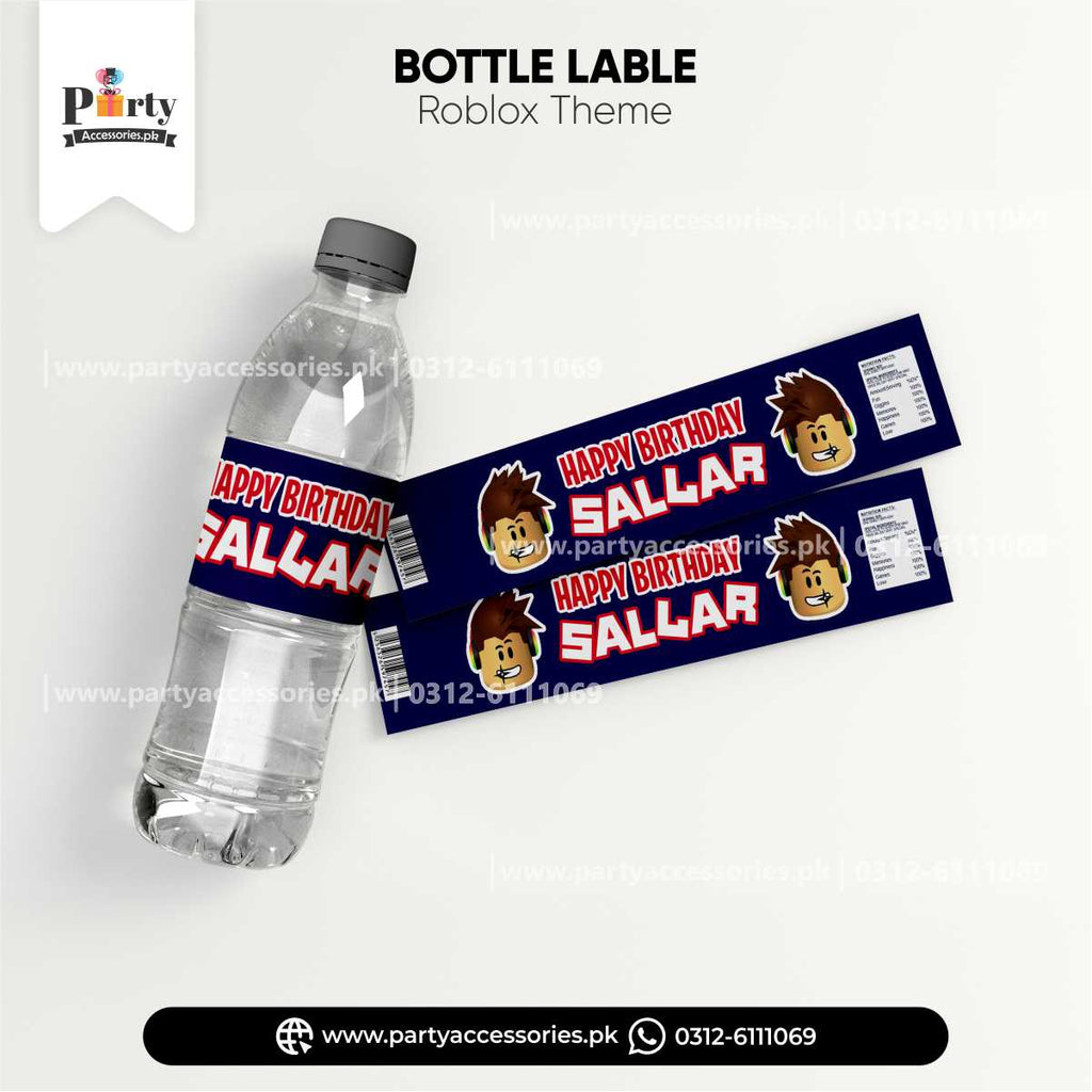 Roblox Boy Theme Customized Bottle Labels for Birthday Party Drink Decoration