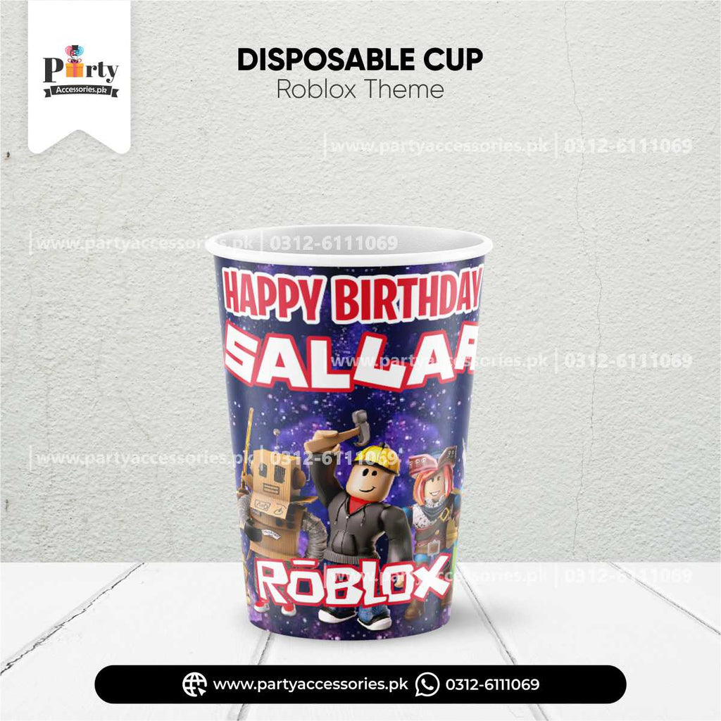 Roblox Boy Theme Customized Disposable Cups for Party Drink Decoration