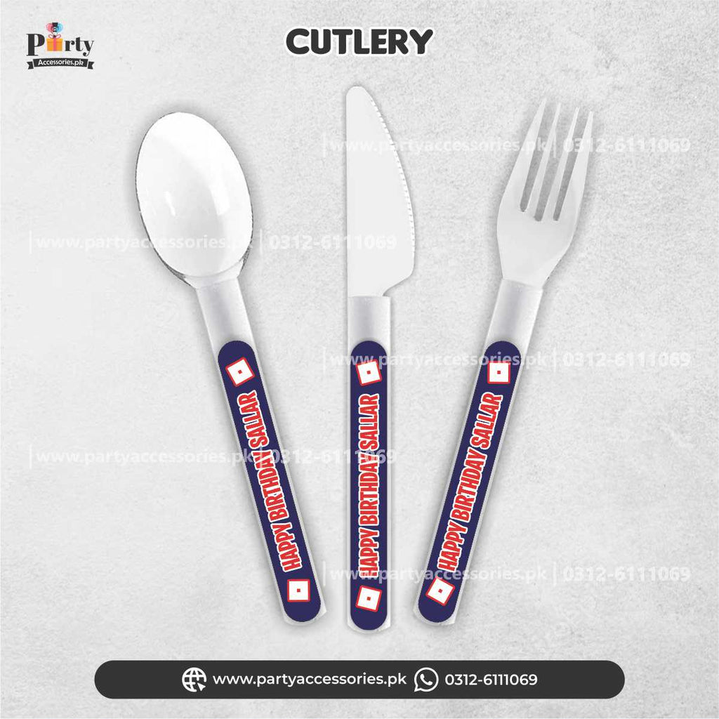 Roblox Boy Theme Customized Cutlery Set for Birthday Party Table Decorations