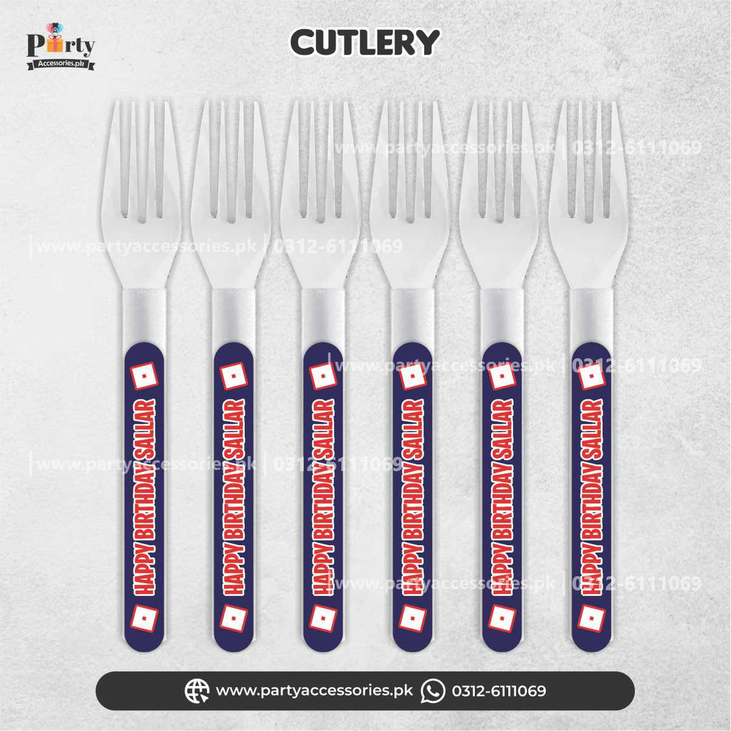 Roblox Boy Theme Disposable Forks for Birthday Party Table Decorations