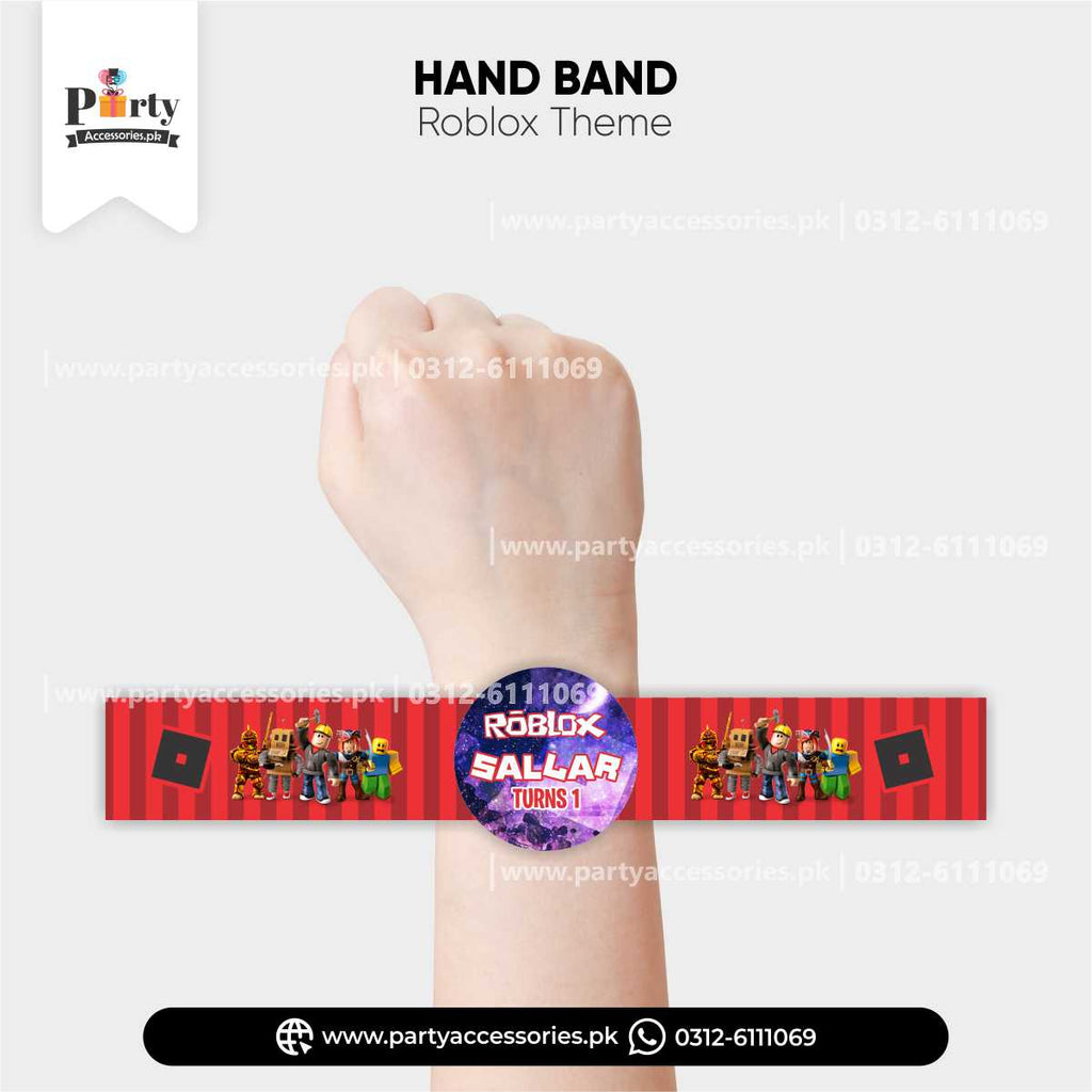 Roblox Boy Theme Customized Hand/Wrist Band for Birthday Party Celebrations