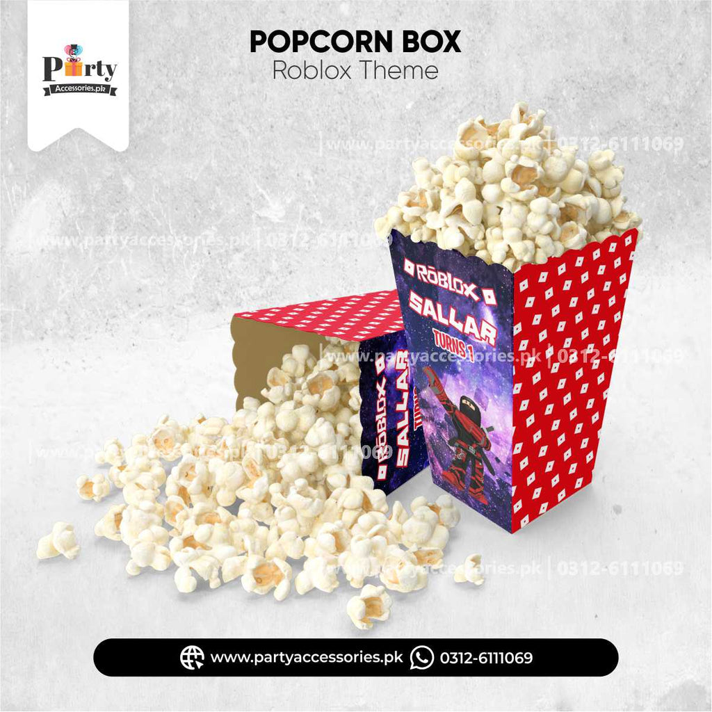 Roblox Boy Theme Customized Popcorn Boxes fot Birthday Party Table Decor