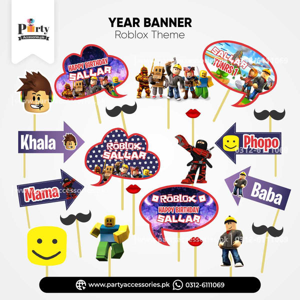 Roblox Boy Theme Customized Party Props Set for Birthday Party Celebrations