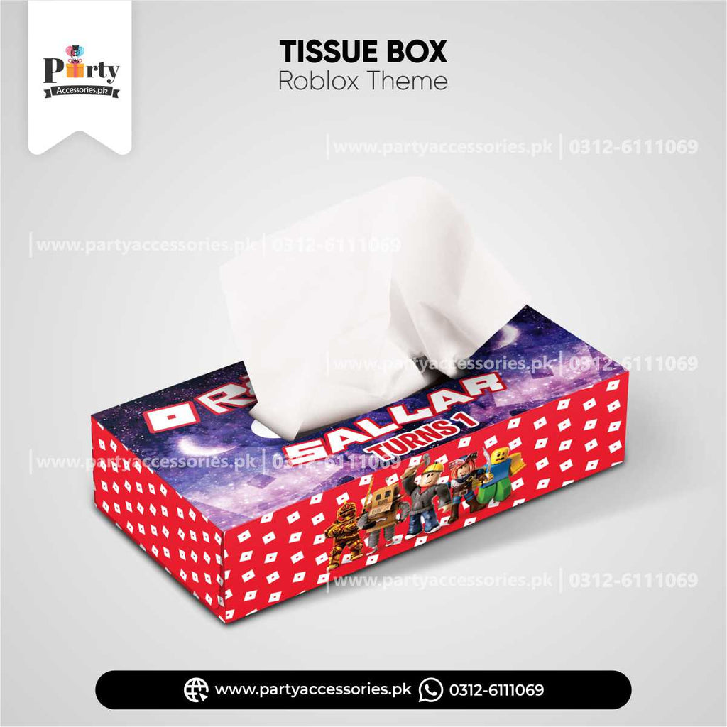 Roblox Boy Theme Customized Tissue Box Cover for Birthday Table Decor