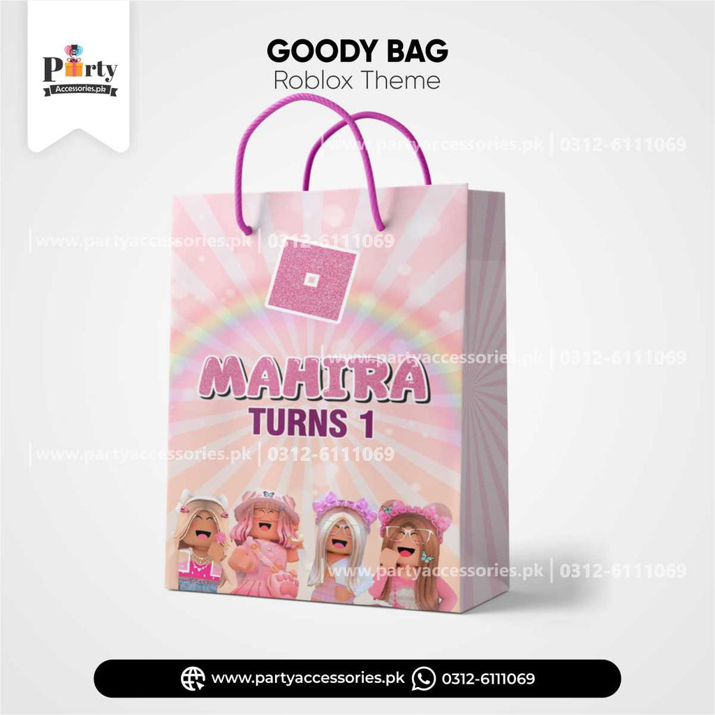 Roblox Girl Theme Customized Favor / Goody Bags for Birthday Party Decoration